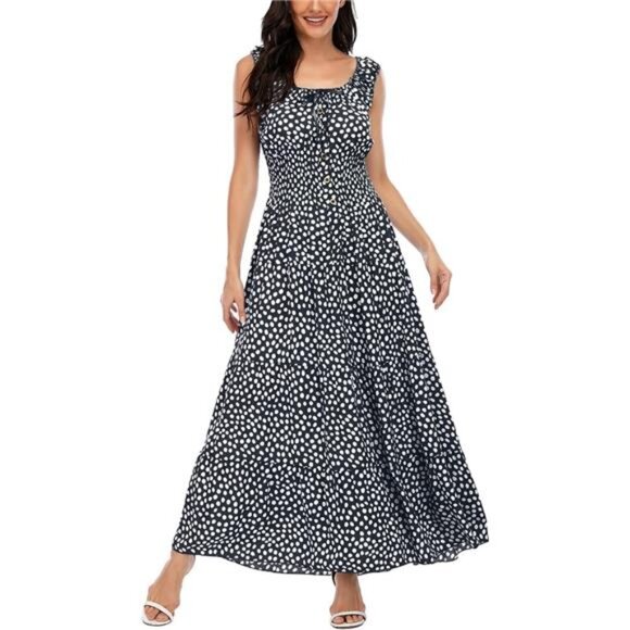 Women's 2025 Summer Boho Floral Print Tiered Casual Flowy Long Maxi Dress - Picture 3 of 6